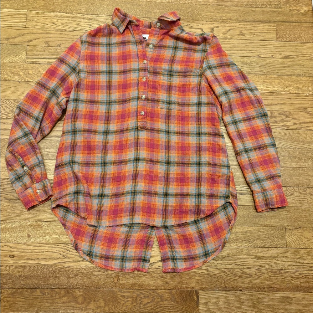 Plaid Button-Up Shirt